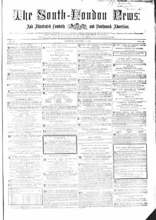 cover page of South-London News published on November 15, 1856