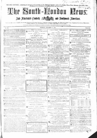 cover page of South-London News published on December 30, 1856