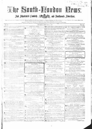 cover page of South-London News published on February 28, 1857