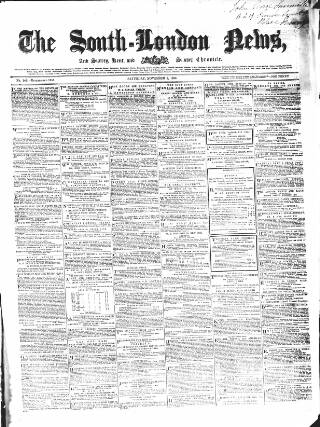 cover page of South-London News published on November 3, 1860