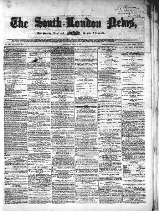 cover page of South-London News published on July 6, 1861