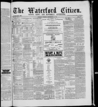 cover page of Waterford Citizen published on September 18, 1883