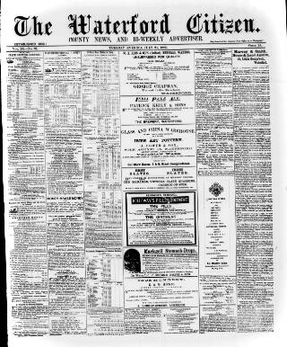 cover page of Waterford Citizen published on July 21, 1885