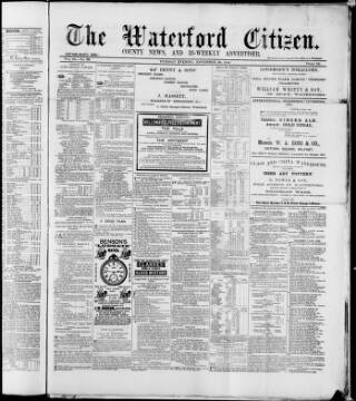 cover page of Waterford Citizen published on November 30, 1886