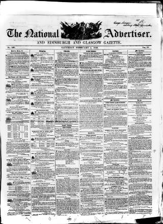 cover page of National Advertiser and Edinburgh and Glasgow Gazette published on February 5, 1848