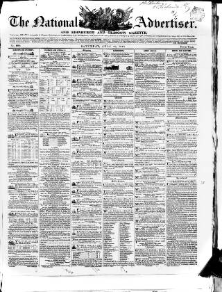 cover page of National Advertiser and Edinburgh and Glasgow Gazette published on July 29, 1848