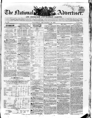 cover page of National Advertiser and Edinburgh and Glasgow Gazette published on September 30, 1848