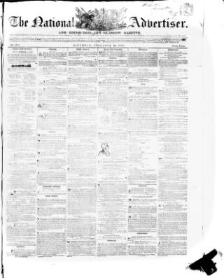 cover page of National Advertiser and Edinburgh and Glasgow Gazette published on December 30, 1848