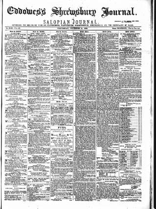 cover page of Eddowes's Shrewsbury Journal published on November 15, 1882