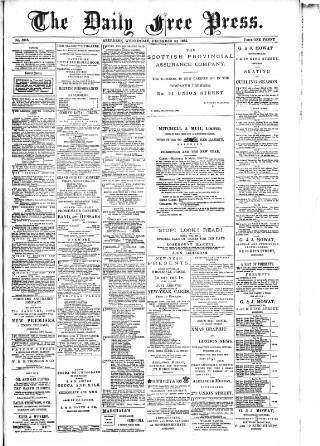 cover page of Aberdeen Free Press published on December 30, 1885