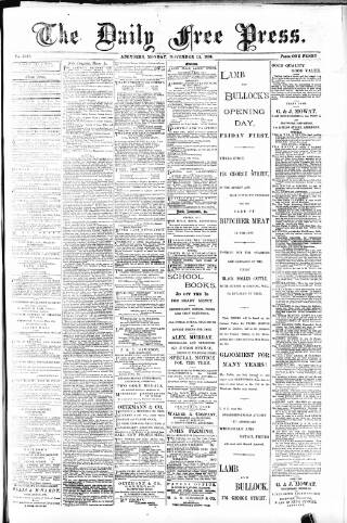 cover page of Aberdeen Free Press published on November 15, 1886