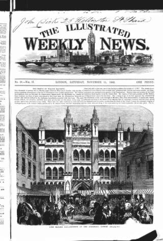 cover page of Illustrated Weekly News published on November 15, 1862