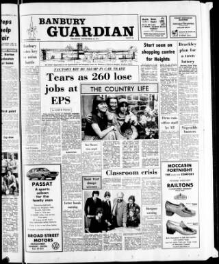 cover page of Banbury Guardian published on September 18, 1975