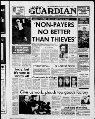 cover page of Banbury Guardian published on February 28, 1991