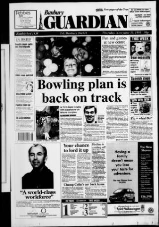 cover page of Banbury Guardian published on November 30, 1995