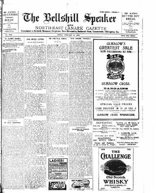 cover page of Bellshill Speaker published on February 28, 1919