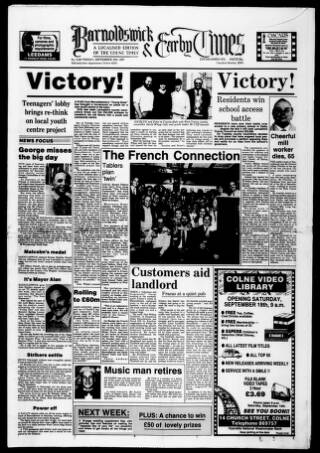 cover page of Barnoldswick & Earby Times published on September 18, 1987