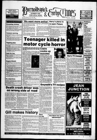 cover page of Barnoldswick & Earby Times published on July 6, 1990