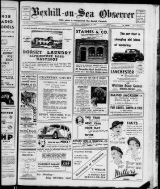 cover page of Bexhill-on-Sea Observer published on September 18, 1937