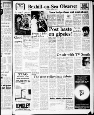 cover page of Bexhill-on-Sea Observer published on February 28, 1981