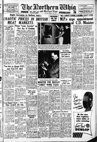 cover page of Northern Whig published on July 6, 1954