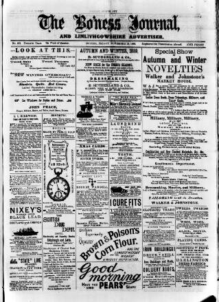 cover page of Bo'ness Journal and Linlithgow Advertiser published on November 15, 1889