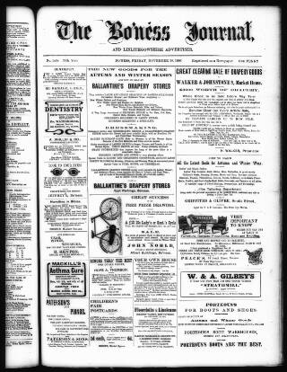 cover page of Bo'ness Journal and Linlithgow Advertiser published on November 30, 1906