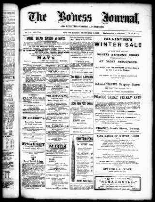cover page of Bo'ness Journal and Linlithgow Advertiser published on February 28, 1913