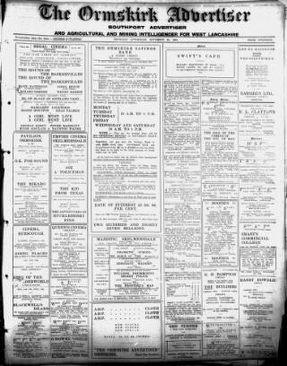 cover page of Ormskirk Advertiser published on November 30, 1939