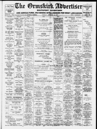 cover page of Ormskirk Advertiser published on September 18, 1952
