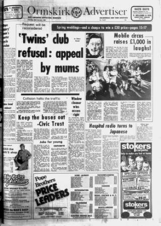 cover page of Ormskirk Advertiser published on February 28, 1980