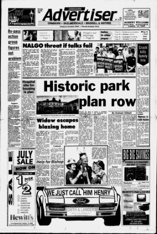 cover page of Ormskirk Advertiser published on July 6, 1989