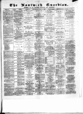 cover page of Nantwich Guardian published on July 6, 1881