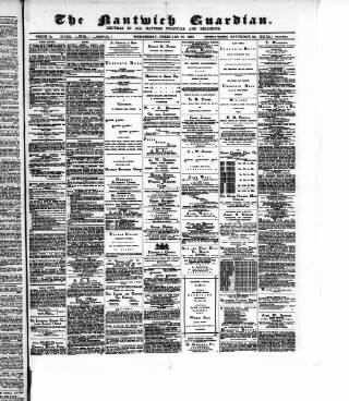 cover page of Nantwich Guardian published on February 28, 1883