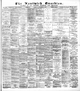 cover page of Nantwich Guardian published on November 15, 1884