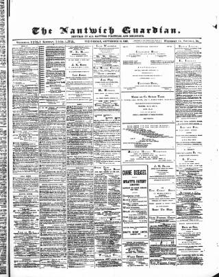 cover page of Nantwich Guardian published on September 18, 1889