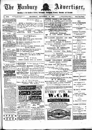 cover page of Banbury Advertiser published on November 15, 1894