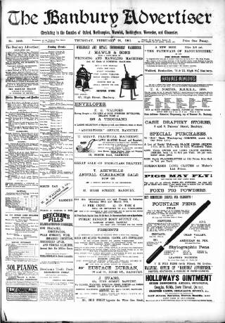 cover page of Banbury Advertiser published on February 28, 1901