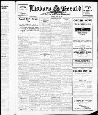cover page of Lisburn Herald and Antrim and Down Advertiser published on May 29, 1965