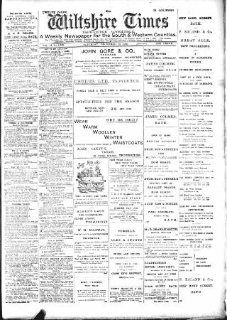 cover page of Wiltshire Times and Trowbridge Advertiser published on December 30, 1905