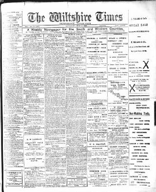 cover page of Wiltshire Times and Trowbridge Advertiser published on July 6, 1907