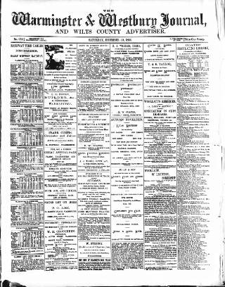 cover page of Warminster & Westbury Journal published on December 30, 1893