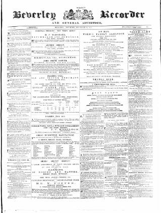 cover page of Beverley and East Riding Recorder published on December 30, 1871