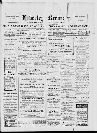 cover page of Beverley and East Riding Recorder published on November 30, 1912