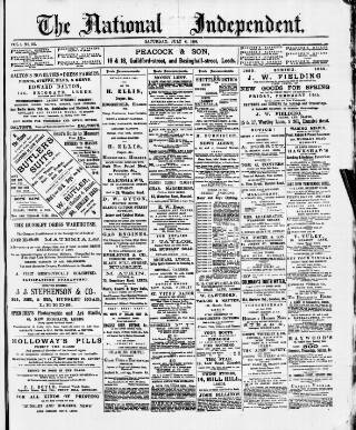 cover page of National Independent and People's Advocate published on July 6, 1889