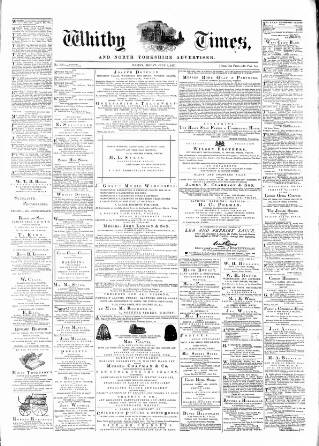cover page of Whitby Times, and North Yorkshire Advertiser published on July 6, 1877