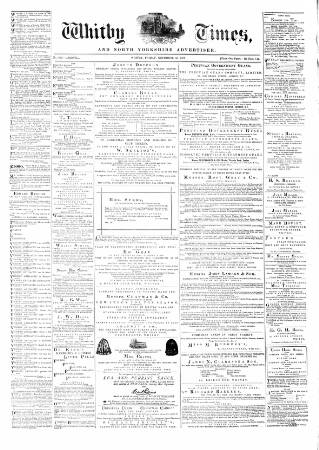 cover page of Whitby Times published on November 30, 1877