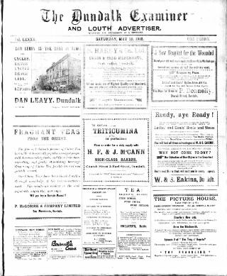 cover page of Dundalk Examiner and Louth Advertiser published on May 29, 1915
