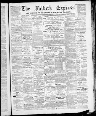 cover page of Falkirk Express published on February 1, 1889