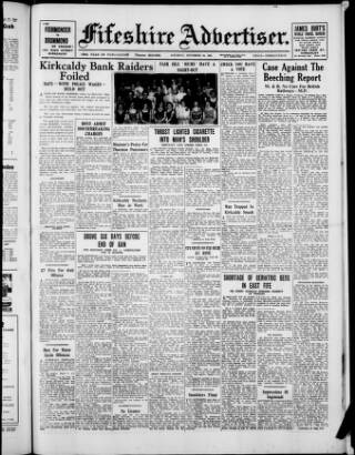 cover page of Fifeshire Advertiser published on November 30, 1963